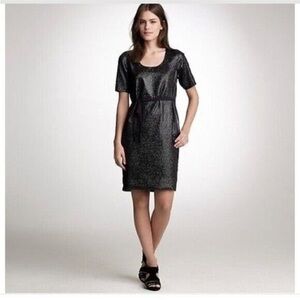 NWT J. Crew Collection Black Lame Metallic Legacy Dress Size 10